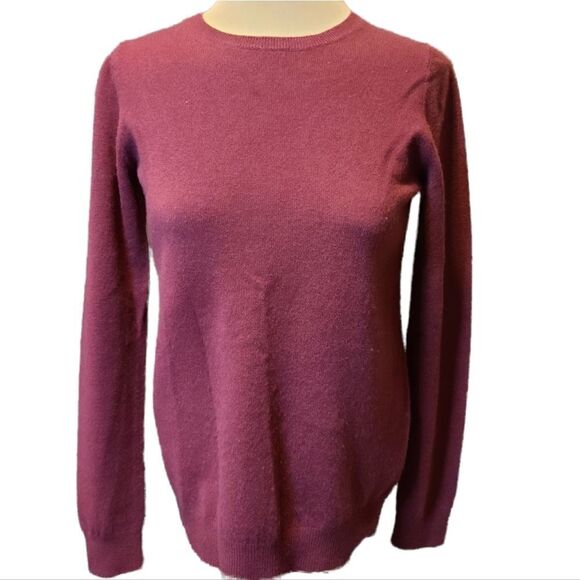 Boden Dark Red Burgundy Crew Neck Cashmere Sweater Size 6 - Picture 1 of 6